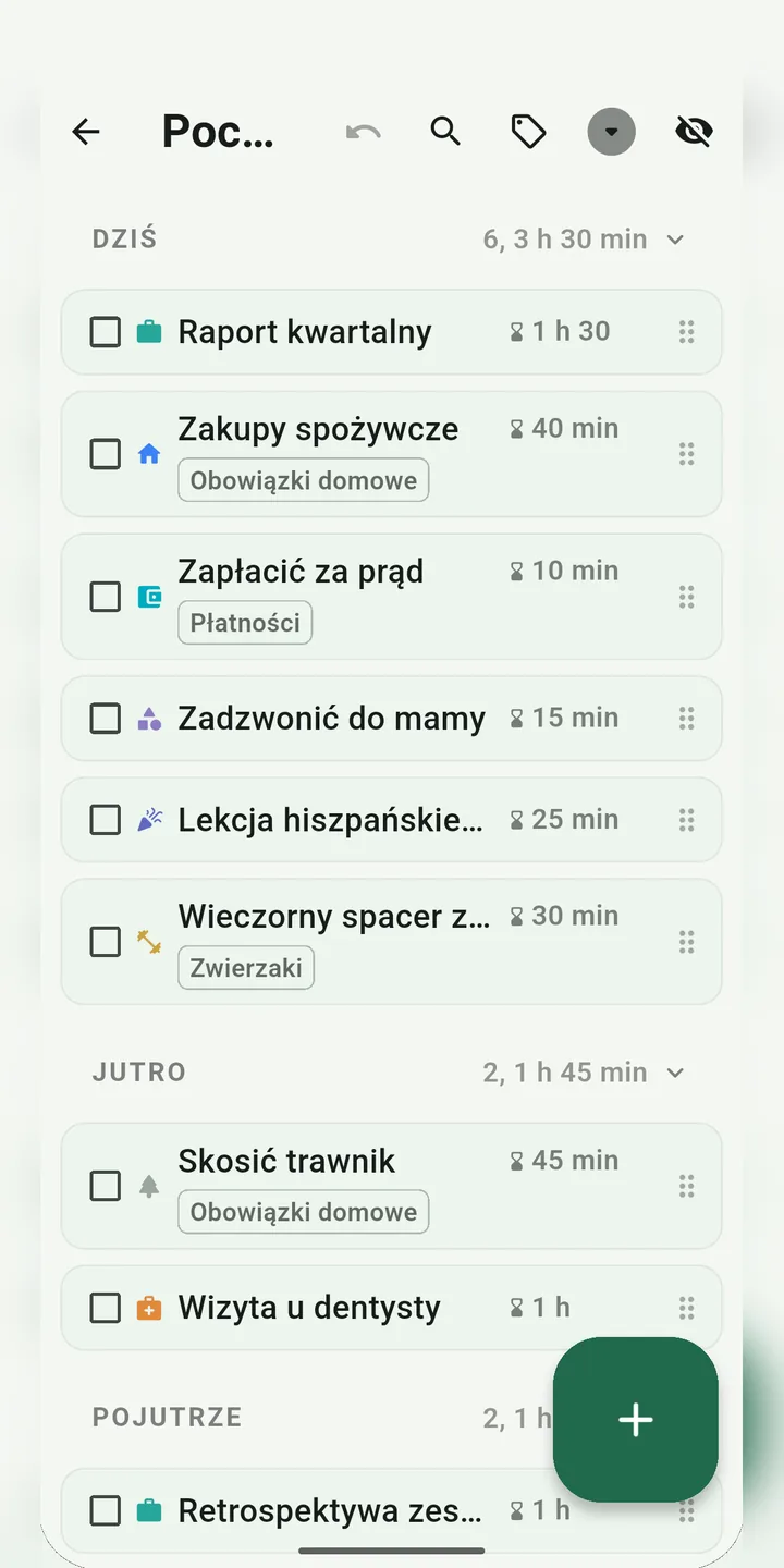 Poczekalnia podzielona na dni